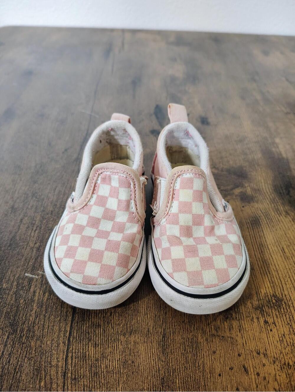Vans Pink Checkered Board Girls Sz 4 751505 Canvas - Picture 2 of 6